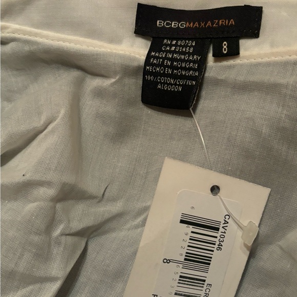BCBGMaxAzria sheer white sleeveless wrap top blouse size 8 NEW - Picture 5 of 5